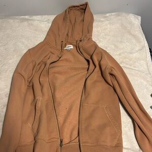 Brown fleece goodfellow small full zip hoodie